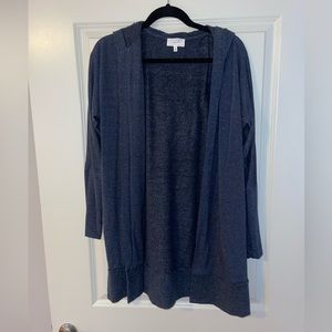 Brand new super soft soma sweater with a hood navy